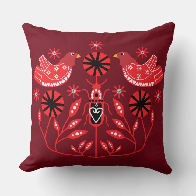 Skandinaviska folkbildtryckningar | Nordiska Decor Kudde (Framsida)