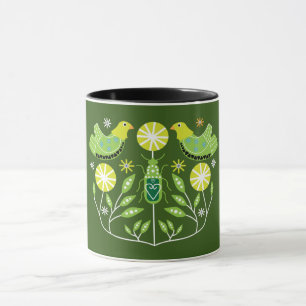 Skandinaviska folkbildtryckningar Nordiska decor Mugg