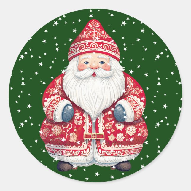 Skandinaviska folkgruppen Jultomten Runt Klistermärke (Framsida)