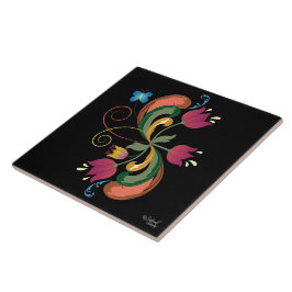 Skandinaviska folkkonsten Stil dekorativ panel Kakelplatta