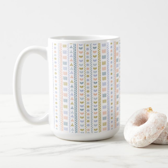 Skandinaviska folkmun Mönster dekorativ Kaffemugg (Med munk)