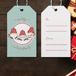Skandinaviska God jul Gnomies Presentetikett