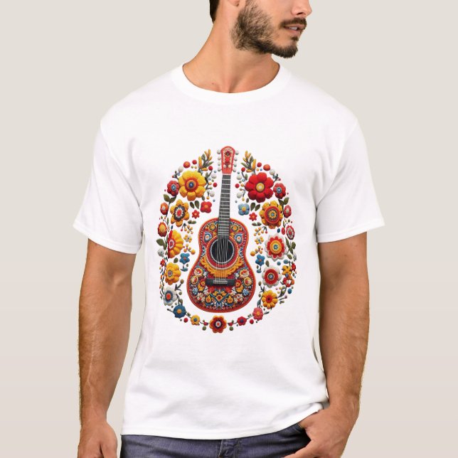 Skandinaviska Guitar: Guitarist Art T Shirt (Framsida)