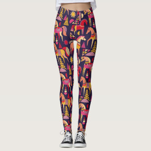 Skandinaviska hästar: Dekorativ sömlös design Leggings