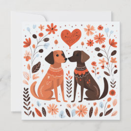 Skandinaviska Hund Puppy Älskare Heart-Valentinese Julkort