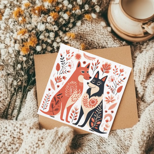Skandinaviska Hund Puppy Älskare Heart-Valentinese Julkort (Alsatian Dog Lover Greeting Card)