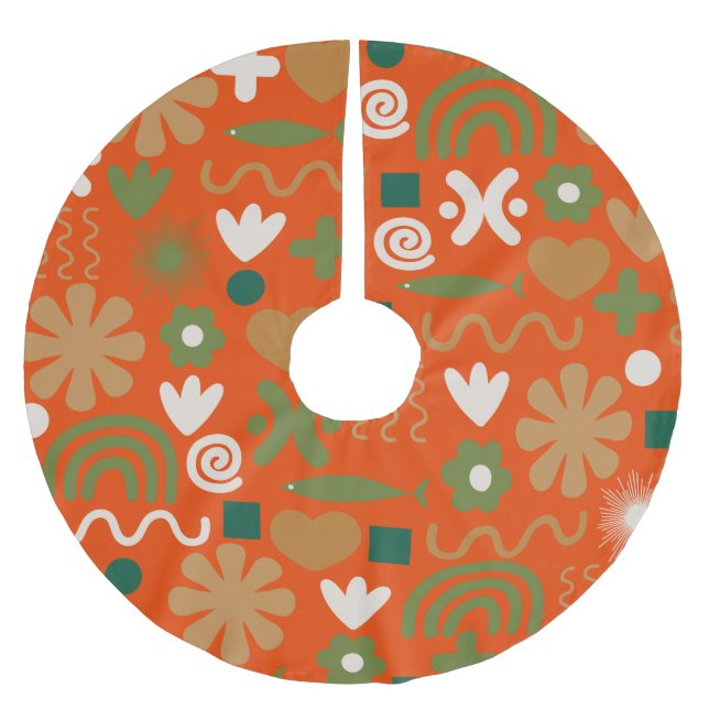 Skandinaviska julafton Mönster Julgransmatta Borstad Polyester (Framsidan)