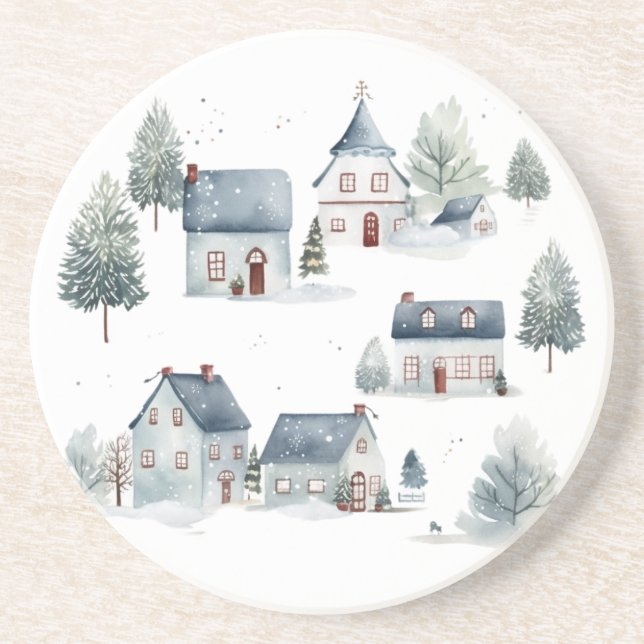 Skandinaviska juldekorfärgshus underlägg (Framsidan)