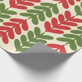 Skandinaviska julen Löv Mönster Presentpapper