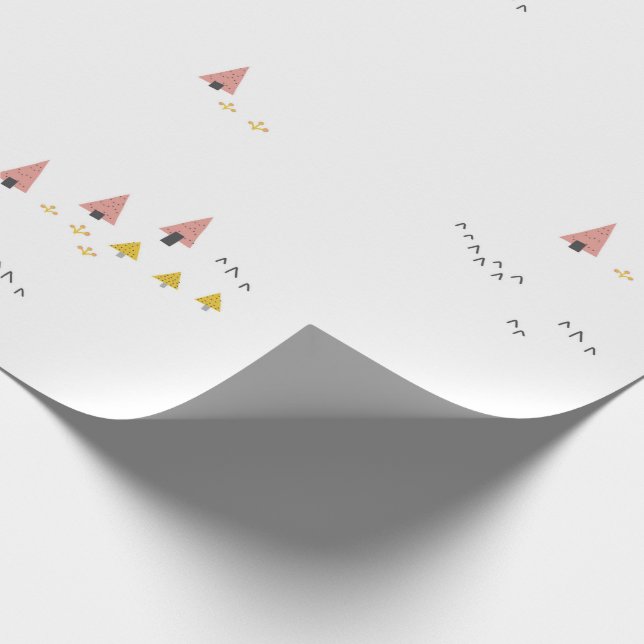 Skandinaviska julgåvor från Winter Gräs träd Presentpapper (Hörn)