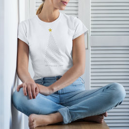 Skandinaviska Julgran | Minimalistisk Guld Star T Shirt