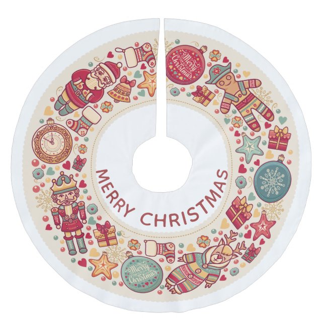 Skandinaviska julprydnader Träd Skirt Julgransmatta Borstad Polyester (Framsidan)