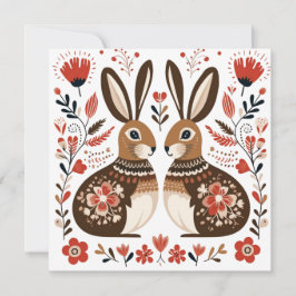 Skandinaviska kaniner Valentines Påsk Julkort