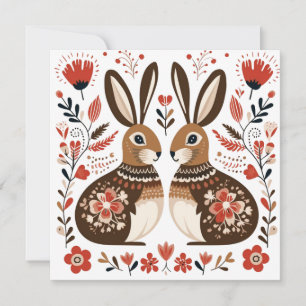 Skandinaviska kaniner Valentines Påsk Julkort