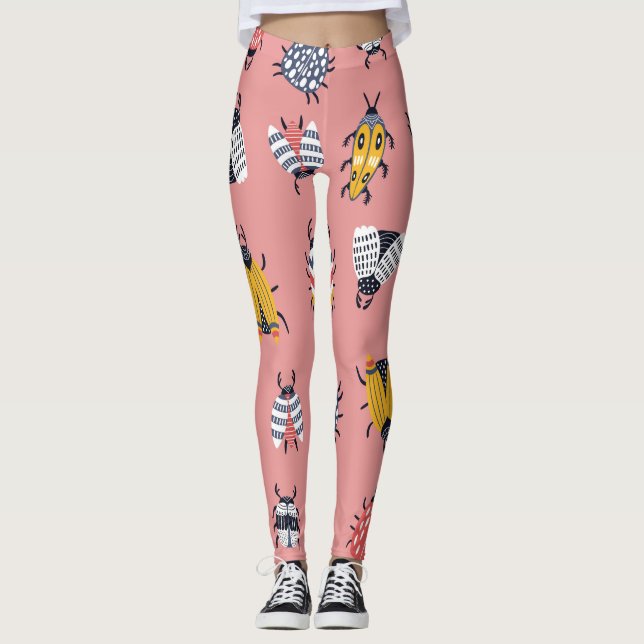 Skandinaviska Kryp Beetles Chilensk Mönster Leggings (Framsida)