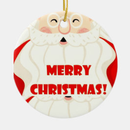 Skandinaviska leende Jultomten Head och Ansikte Julgransprydnad Keramik