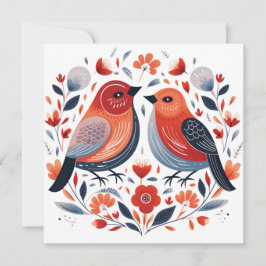 Skandinaviska Love birds Valentineser Julkort