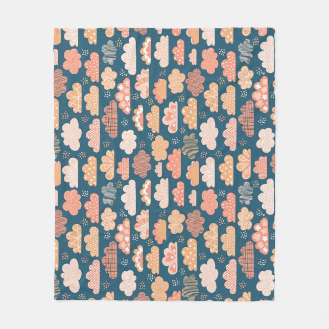 Skandinaviska moln: Gyllene Mönster. Fleecefilt (Framsidan)