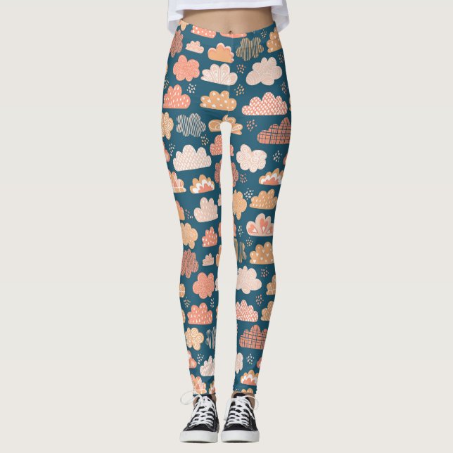 Skandinaviska moln: Gyllene Mönster. Leggings (Framsida)
