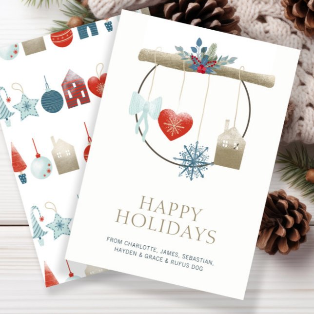 Skandinaviska Personligen av den ärade julen (Scandinavian Themed Christmas Personalized Holiday Card by Ricaso. Minimalist Nordic style cards)