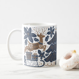 Skandinaviska renar Träd Blommigt Guld Kaffemugg