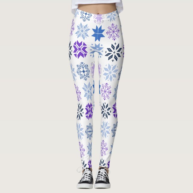 Skandinaviska Snöflingor Leggings (Framsida)