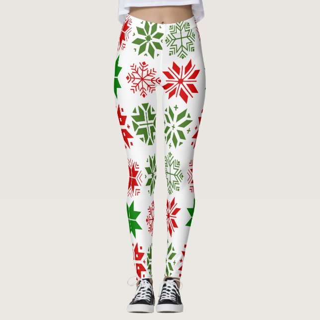 Skandinaviska Snöflingor Leggings (Framsida)