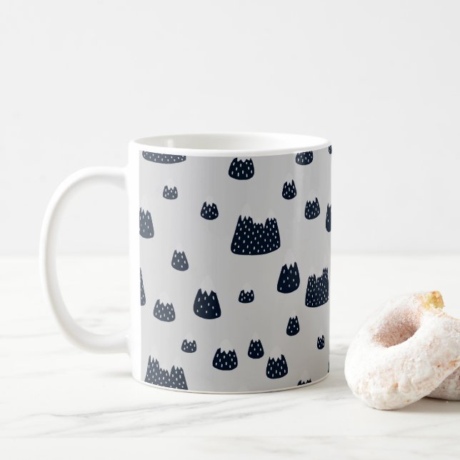 Skandinaviska snöhättor kaffemugg (Med munk)