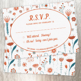Skandinaviska sommarblommor Boho bröllop R.S.V.P. Tilläggskort