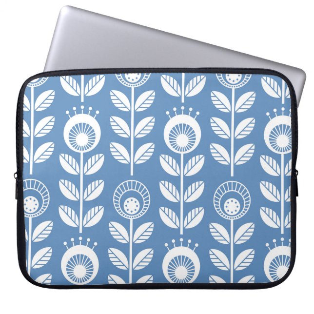 Skandinaviska stil-blommor - sömlös blommigt  laptop fodral (Framsidan)