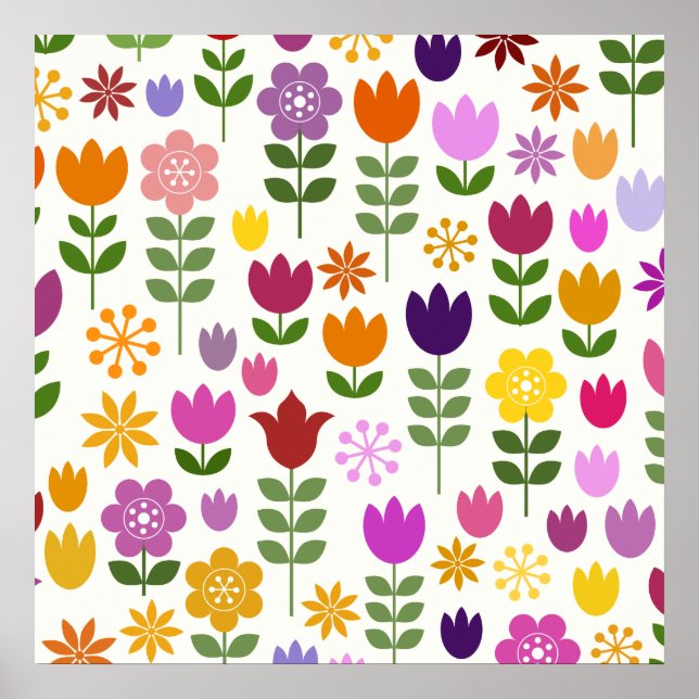Skandinaviska Stil Flowers Big Mönster Poster (Framsidan)