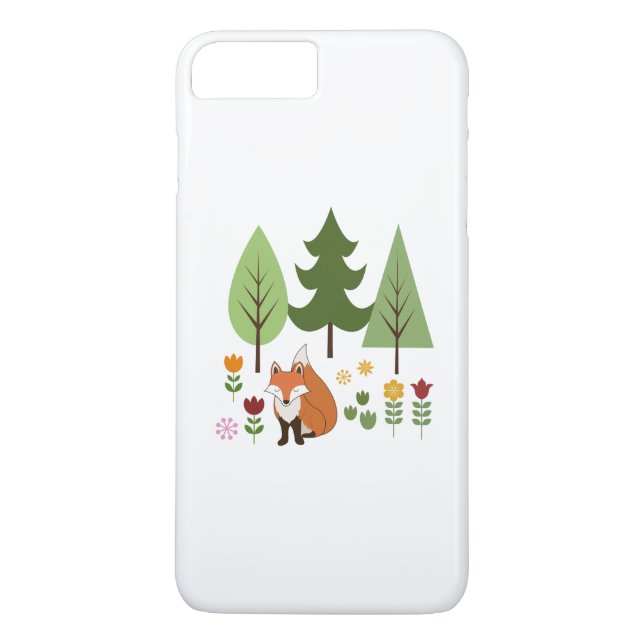 Skandinaviska Stil Fox Flowers Träd Illustration Case-Mate iPhone Skal (Baksida)