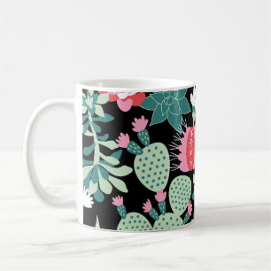 Skandinaviska Stil Succulents Seamless Mönster Kaffemugg