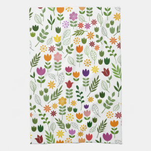 Skandinaviska stilfloror & Faunamönster Kökshandduk