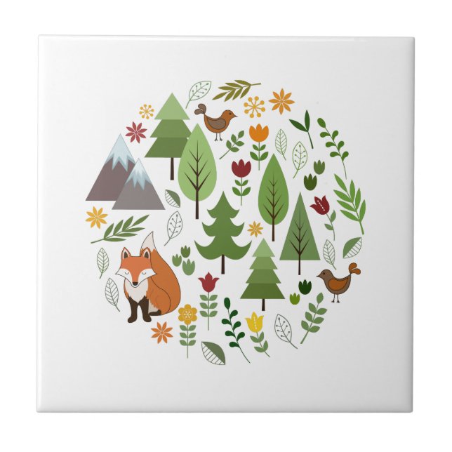 Skandinaviska stilillustrationer cirklar kakelplatta (Framsidan)