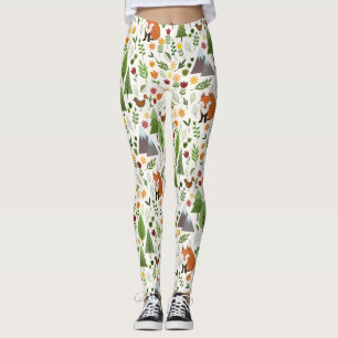 Skandinaviska stilillustrationer på kräm- mönster leggings