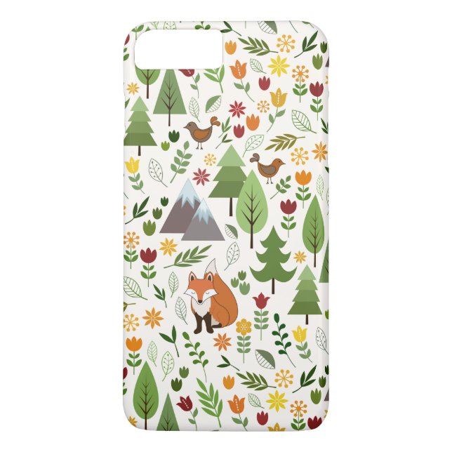 Skandinaviska stilillustrationer på krämfärgad mön Case-Mate iPhone skal (Baksida)