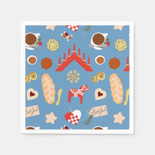 Skandinaviska/svenska julpastor pappersservett (Framsidan)