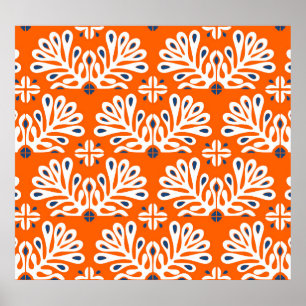 Skandinaviska traditionen: Etnisk Blommigt Mosaic. Poster
