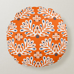 Skandinaviska traditionen: Etnisk Blommigt Mosaic. Rund Kudde