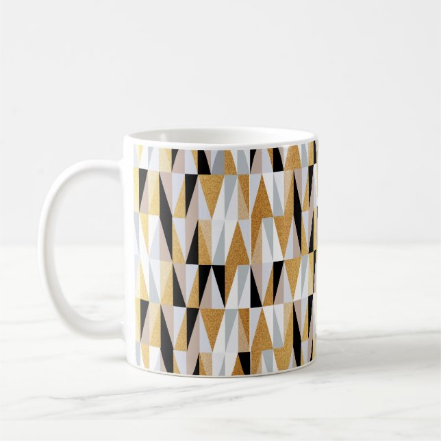skandinaviska trianglar utan sömlös mönster-vin kaffemugg (Vänster)