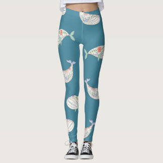 Skandinaviska valar, havsdjur mönster leggings