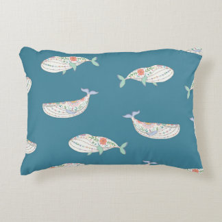 Skandinaviska valar, havsdjur mönster prydnadskudde