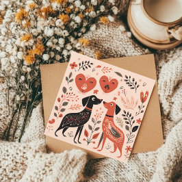 Skandinaviska Valentineser i Hund älskare Heart Julkort
