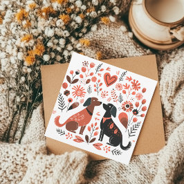 Skandinaviska Valentineser i Hund älskare Heart Julkort