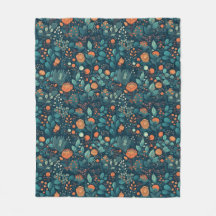 Skandinaviska växter och blommor Fleece Blanket