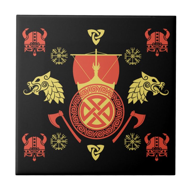 Skandinaviska Viking Norsätdekan Kakelplatta (Framsidan)