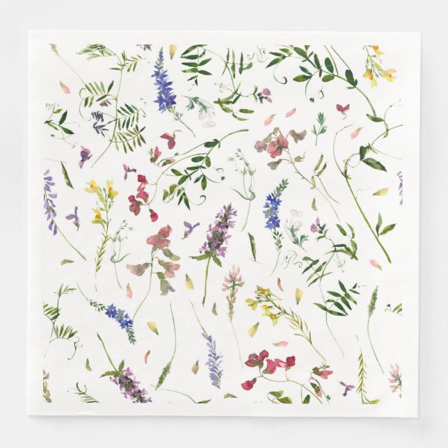 Skandinaviska Wildblommor Meadow Pappersservett (Framsida)