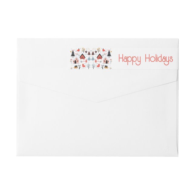 Skandinaviskt blått julomslag stil Ar Etikettband (Baksidan)