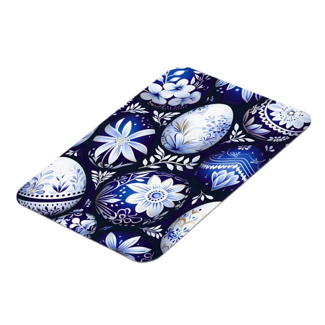 Skandinaviskt Blått Påskägg Vårblomma Magnet (Vänstra Sidan)